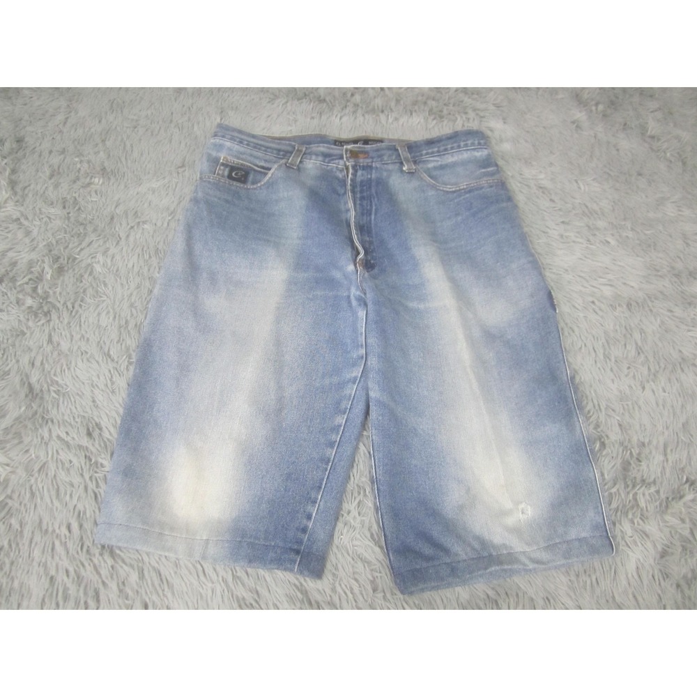 Claudio Nucci Shorts Mens 36 Blue Denim Cargo Light Wash Relaxed Utility Pockets